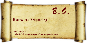 Boruzs Ompoly névjegykártya